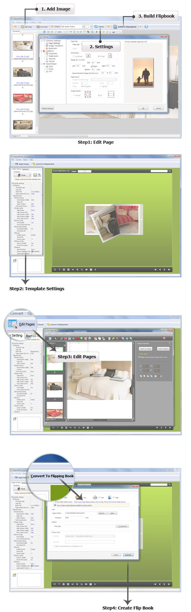 easy steps of using Flip PDF for iPad