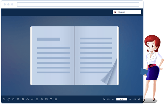 animated ebook with cartoon assistant